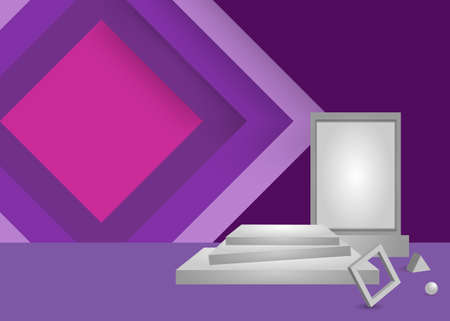 Realistic podium mockup template background