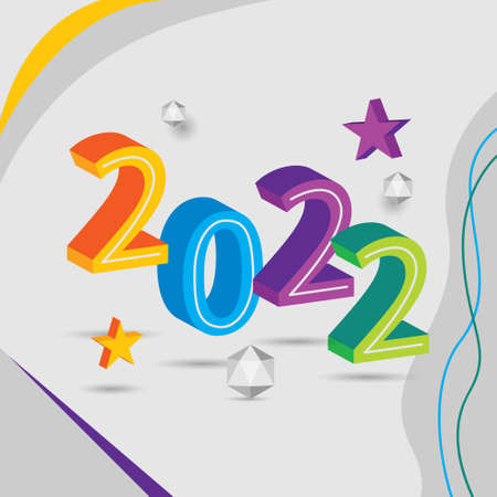 Elegant 3d 2022 design conceptのイラスト素材