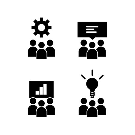 Black team work icon design collectionのイラスト素材