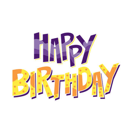 Sticker happy birthday letter design vectorのイラスト素材
