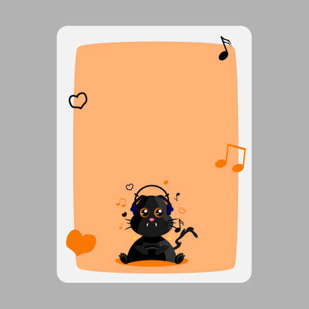 Notes paper with cute face animalのイラスト素材