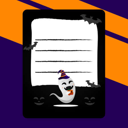 Notes paper with halloween ghost vectorのイラスト素材