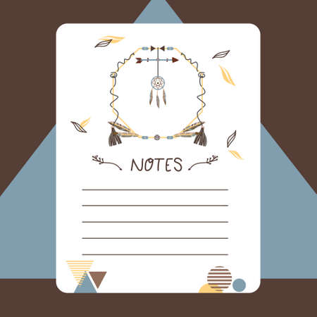 Notes paper with triangle scandinavian designのイラスト素材