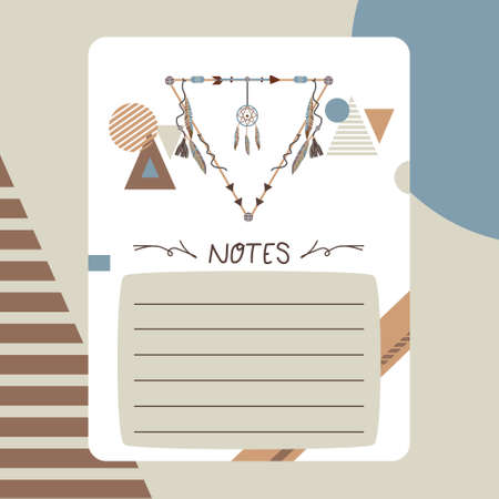 Notes paper with triangle scandinavian designのイラスト素材