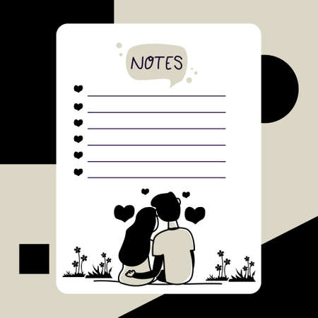 Notes paper with penguin illustration designのイラスト素材
