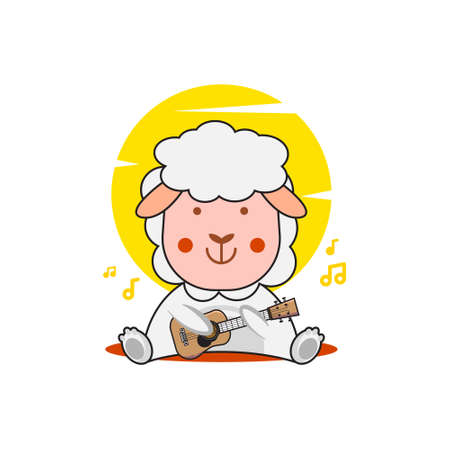 Cute cartoon illustration rabbit holding heart design vectorのイラスト素材