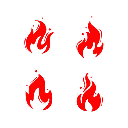 Set of red fire design vector collection 03のイラスト素材