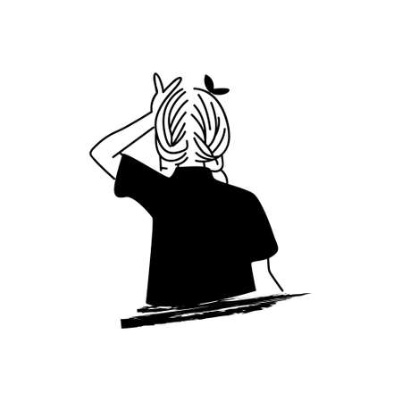 Green nature floral border and frame designのイラスト素材