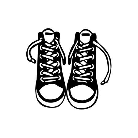 Black silhouette shoes design vectorのイラスト素材