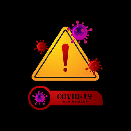 Danger covid 19 new variant banner designのイラスト素材