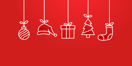 Flat decoration icon christmas design backgroundのイラスト素材