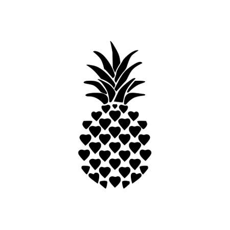 Silhouette pineapple design isolatedのイラスト素材