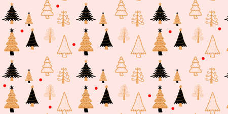 Pattern tree pine christmas design template