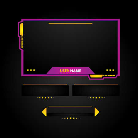 Purple gaming panel set design conceptのイラスト素材