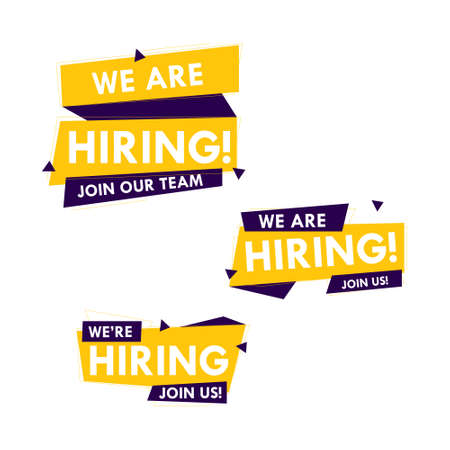Set of we are hiring banner designのイラスト素材