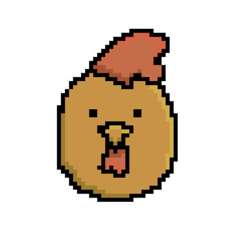 Pixel art animal chick design isolatedのイラスト素材