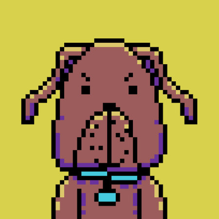 Pixel art dog design isolatedのイラスト素材