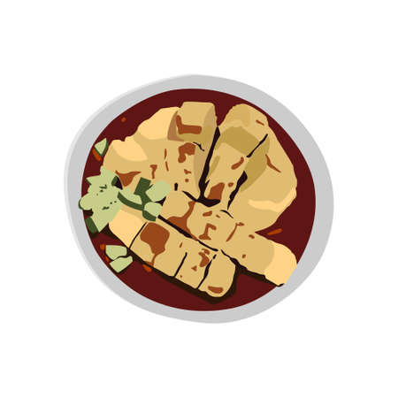 Empek-empek indonesian food design vectorのイラスト素材