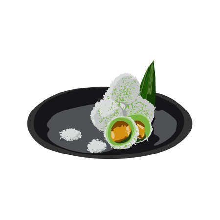 Klepon indonesian food design vectorのイラスト素材