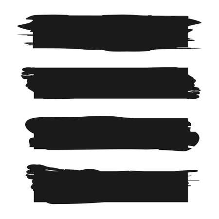Collection of hand drawn abstract paint brush frames designのイラスト素材