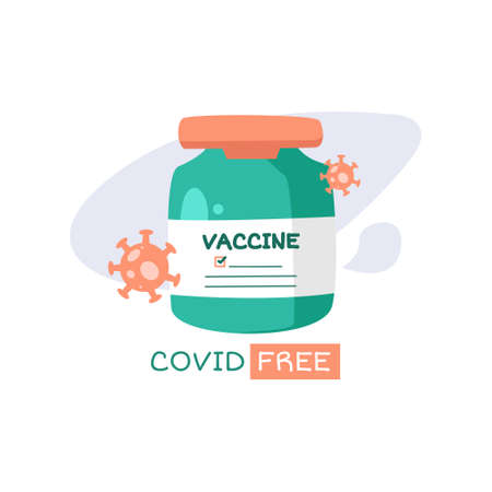 Hand drawn vaccination campaign vector designのイラスト素材