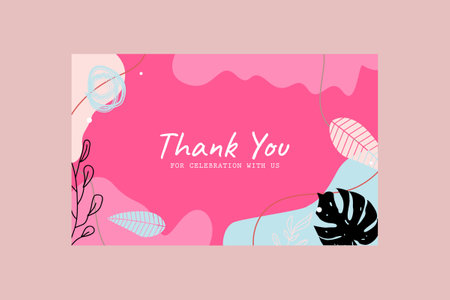 Floral greeting card thank you template designのイラスト素材