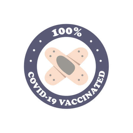 Hand drawn vaccination campaign badges design vectorのイラスト素材