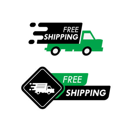 Free shipping delivery service badge design vectorのイラスト素材