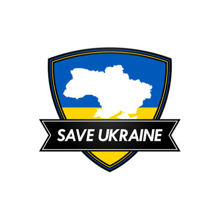 Save ukraine badge template designのイラスト素材