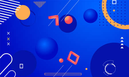 Geometric gradient blue design background template