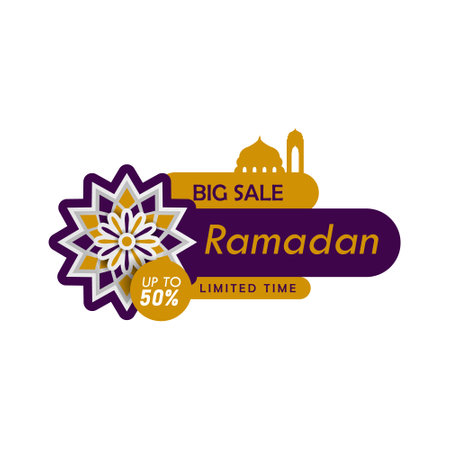 Ramadan sale special offer label design vectorのイラスト素材