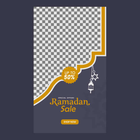 Ramadan sale stories template design promo and marketingのイラスト素材