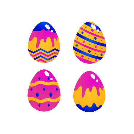 Set illustration gradient eggs design collectionのイラスト素材
