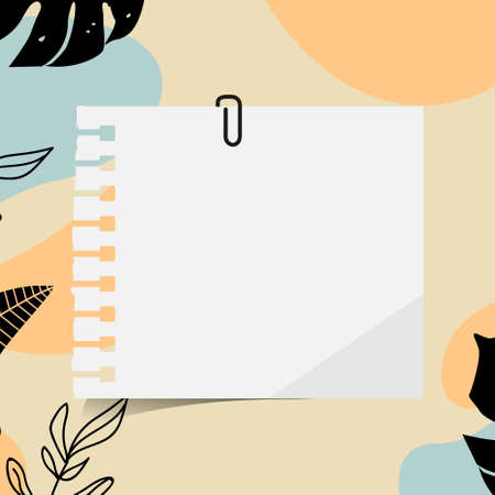 Paper note on memphis background designのイラスト素材