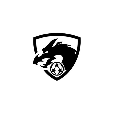 Football or soccer team dragon ball logo design templateのイラスト素材