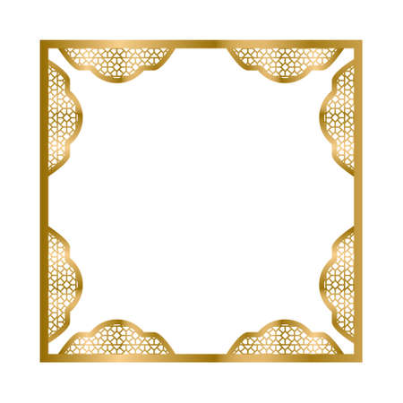Luxury golden square frame art designのイラスト素材