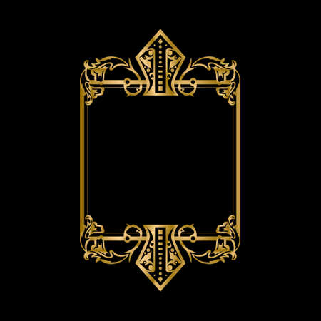 Luxury golden vintage frame art concept designのイラスト素材