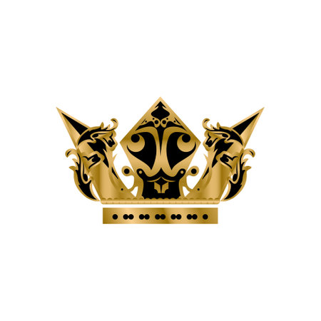 Gold and black royal crown design vectorのイラスト素材