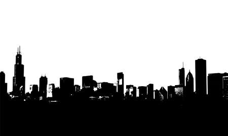 Skyline city building silhouette design vector isolatedのイラスト素材