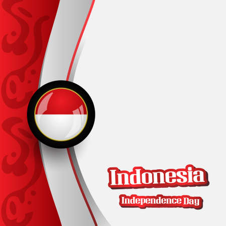 Square indonesia independence day banner template designのイラスト素材