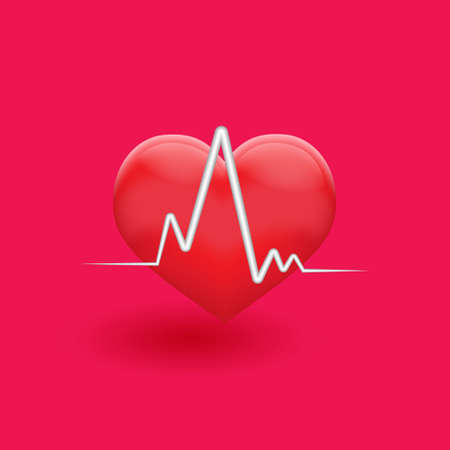 3d realistic heart icon design vector