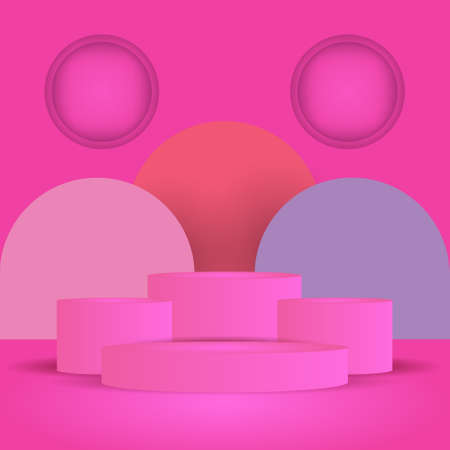 Product stand pink display with decoration design backgroundのイラスト素材