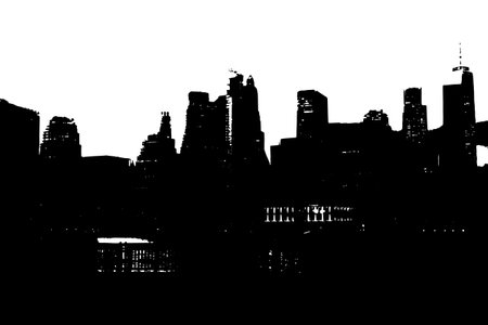 Black illustration city building clipart vectorのイラスト素材