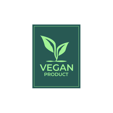 Vegan product label design vectorのイラスト素材