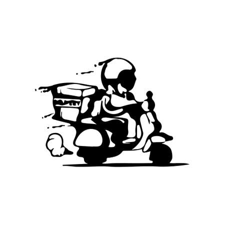 Splash silhouette delivery biker vector designのイラスト素材