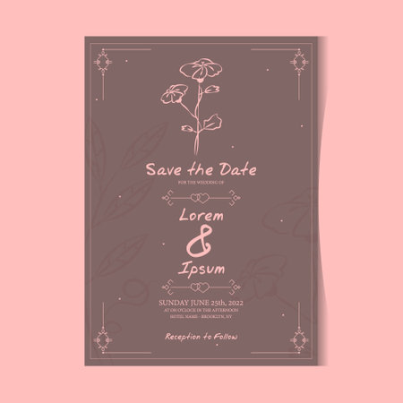 Minimalist wedding invitation card template designのイラスト素材