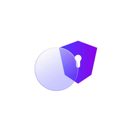 Gradient glass morphism security icon design vectorのイラスト素材
