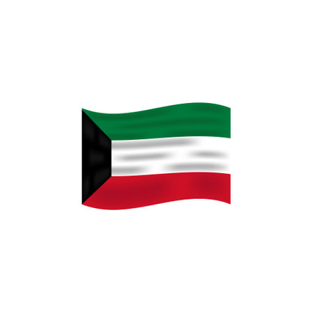 Kuwait flag clipart design vector isolatedのイラスト素材