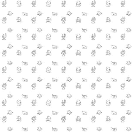 Hand drawn school icon pattern design backgroundのイラスト素材