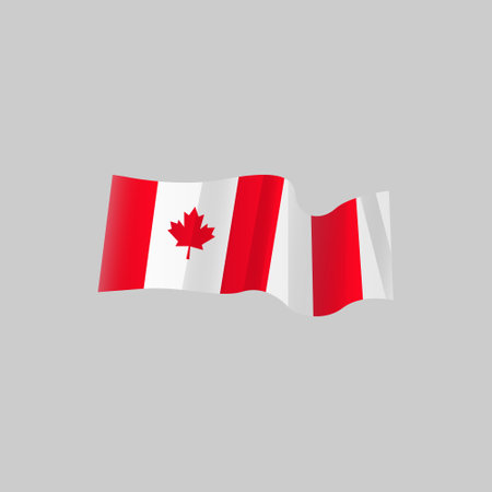 Wavy canada flag illustration vector clipartのイラスト素材